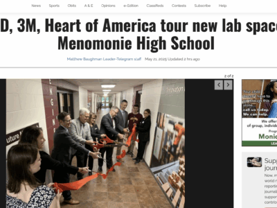 MASD, 3M, Heart of America tour new lab space at Menomonie High School